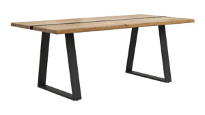 Esstisch Kima - LB ca. 200x100 cm, Wildeiche massiv mit Epoxid-Harz