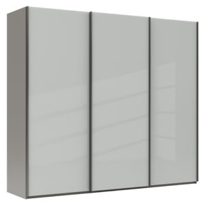 Schwebetürenschrank Marbella - B. ca. 250 cm, Glas, Weiß