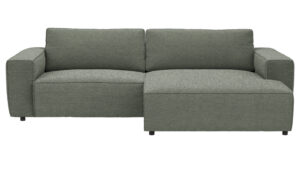 Ecksofa Lilaia - 1,5-Sitzer XL mit Chaise Longue XL rechts, Stoff, Olivgrün