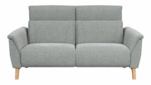 Sofa Nevin - 2,5-Sitzer inkl. Kopfpolsterverstellung, Stoff, Silbergrau