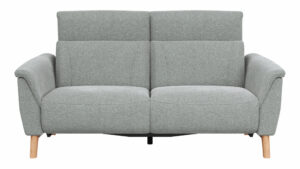 Sofa Nevin - 2,5-Sitzer inkl. Sitzvorzug (motorisch) und Kopfpolsterverstellung, Stoff, Silbergrau