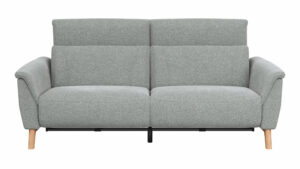 Sofa Nevin - 3-Sitzer, inkl. Relaxfunktion und Kopfteilverstellung (motorisch), Stoff, Silbergrau