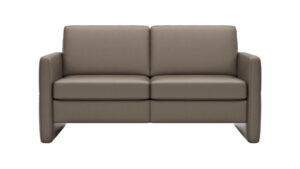 Sofa Arima N - 2-Sitzer, Leder, Graubraun