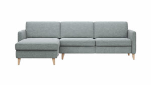 Ecksofa Arima N - Longchair links, 2,5-Sitzer, Stoff, Hellgrau