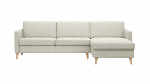 Ecksofa Arima N - 2,5-Sitzer mit Longchair rechts, Stoff, Creme