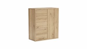 Kommode Williston - Wildeiche bianco, Front sandgestrahlt