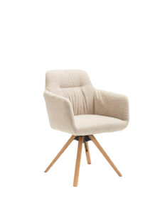 Armlehnstuhl Nashville - drehbar, Stoff, Beige