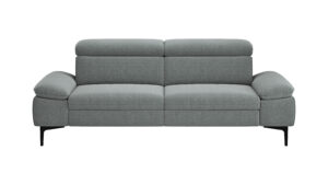 Sofa Felipa - 3-Sitzer inkl. Kopfteil verstellbar, Stoff, Grau
