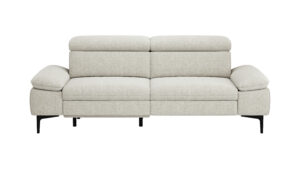 Sofa Felipa - 3-Sitzer inkl. Relaxfunktion (motorisch) und Kopfteil verstellbar, Stoff, Natur