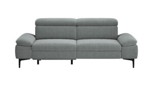 Sofa Felipa - 3-Sitzer inkl. Relaxfunktion (motorisch) und Kopfteil verstellbar, Stoff, Grau