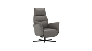 Relaxsessel Trona - Größe M, inkl. Relaxfunktion, Leder, Graubeige