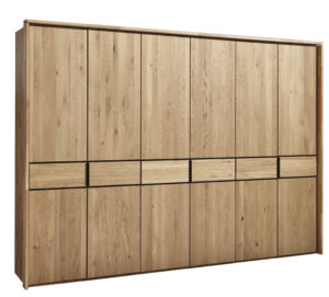 Drehtürenschrank Arano - B ca. 307cm, Eiche Massiv, Natur