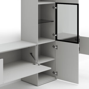 Wohnwand Medio - Lack, Weiß