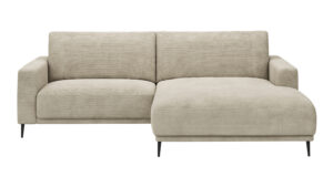 Ecksofa Solero - 1,5-Sitzer mit Longchair rechts, Stoff, Sand