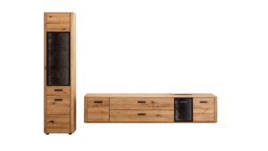 Wohnwand Vigo - Wildeiche massiv, Natur geölt