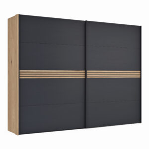 Schwebetürenschrank Viana - BHT ca. 300x230x68 cm, Anthrazit