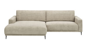 Ecksofa Solero - Longchair groß mit 1,5-Sitzer rechts, Stoff, Sand