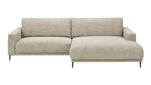 Ecksofa Solero - 1,5-Sitzer mit Longchair groß rechts, Stoff, Sand