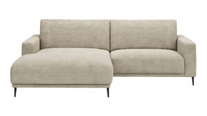 Ecksofa Solero - Longchair mit 1,5-Sitzer rechts, Stoff, Sand