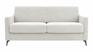 Schlafsofa Laredo - 2,5-Sitzer inkl. Schlaffunktion und Armlehne klappbar, Stoff, Offwhite