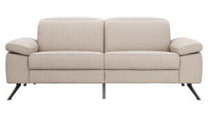 Sofa Rafaela 2.0 - 2,5-Sitzer inkl. 1x Relaxfunktion und Kopfteile verstellbar, Leder, Champagner